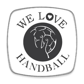 Nous aimons Handball Sport Icon Friends Graphic - Magnet carré - blanc - Devant