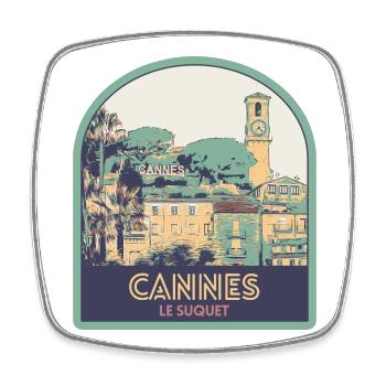 Stadtteil Le Suquet in Cannes in Frankreich - Viereckiger Kühlschrankmagnet - Weiß - Vorne