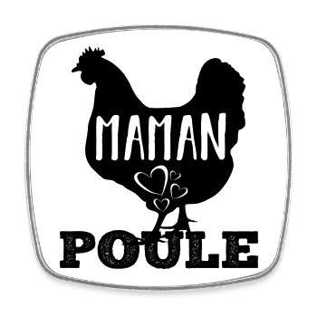 Maman poule humour maman cadeau fête des mères - Magnet carré - blanc - Devant