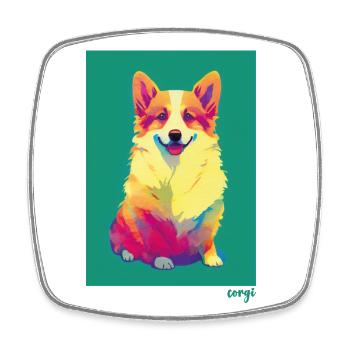 Corgi Sweet Design #8 - corgilove Design - Square fridge magnet - white - Front