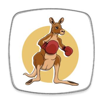 Känguru-Boxer - Viereckiger Kühlschrankmagnet - Weiß - Vorne