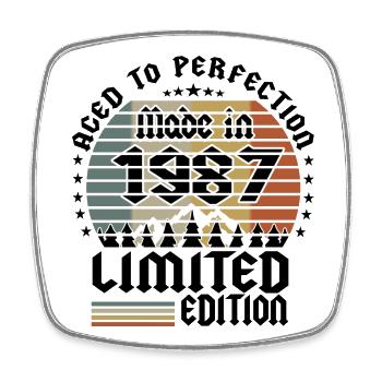 1987 Limited Edition - Viereckiger Kühlschrankmagnet - Weiß - Vorne