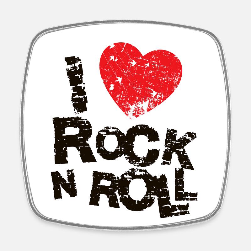 J’ADORE LE ROCK N ROLL. - Magnet carré - blanc