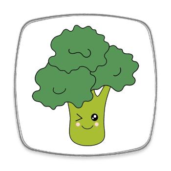 Kawaii Brokkoli Gemüse vegan - Viereckiger Kühlschrankmagnet - Weiß - Vorne