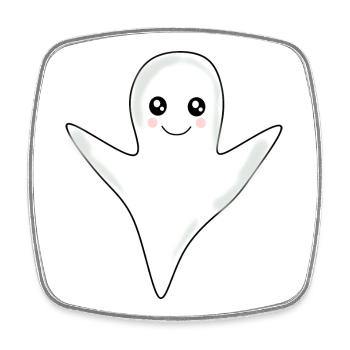 T-shirt d’Halloween Ghost spooky chemise mignonne - Magnet carré - blanc - Devant