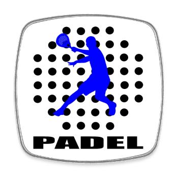 Padel - Magnet carré - blanc - Devant