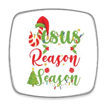 Reason for the Season Weihnachtsdesign - Viereckiger Kühlschrankmagnet - Weiß - Vorne