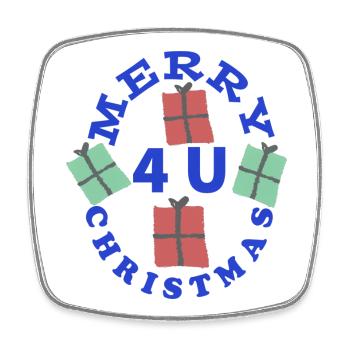 Vibrant Gifts Christmas Design - Square fridge magnet - white - Front