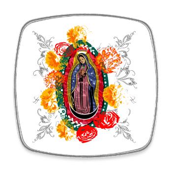 Halloween Day of the Dead Guadalupe - Viereckiger Kühlschrankmagnet - Weiß - Vorne