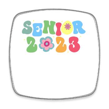 Senior 2023 Floral Wildflowers Florist Flower - Square fridge magnet - white - Front