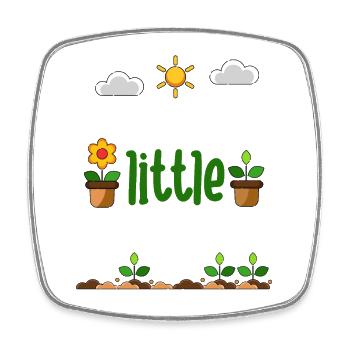 Gardener's Little Helper Flowerpot Planting - Square fridge magnet - white - Front