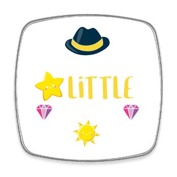 Grandpa's Little Darling Kiddie Sun Star Kids - Square fridge magnet - white - Front