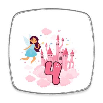 This fairy is now 4 Magic Castle 4. - Square fridge magnet - white - Front