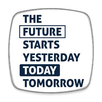 The Future starts Today - Square fridge magnet - white - Front