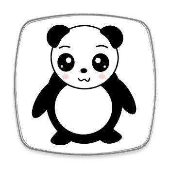 Panda Pandabär Bär Bärchen Gesicht Augen cute - Viereckiger Kühlschrankmagnet - Weiß - Vorne