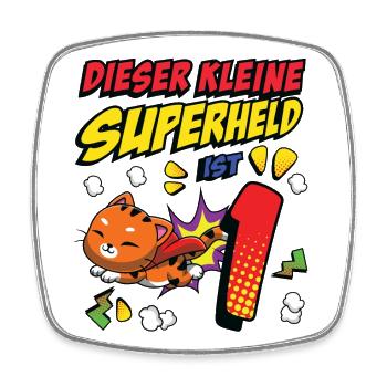 Dieser Kleine Superheld Ist 1 Cat Owner 1st - Viereckiger Kühlschrankmagnet - Weiß - Vorne