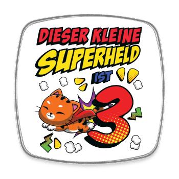 Dieser Kleine Superheld Ist 3 Cat Owner 3rd - Viereckiger Kühlschrankmagnet - Weiß - Vorne