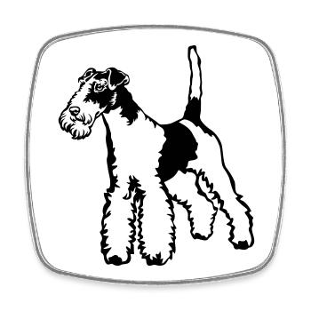 Fox-terrier - Magnet carré - blanc - Devant