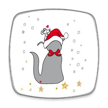 Weihnachten - Viereckiger Kühlschrankmagnet - Weiß - Vorne