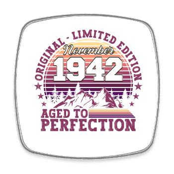 Born 1942 Birthday Gift November - Square fridge magnet - white - Front