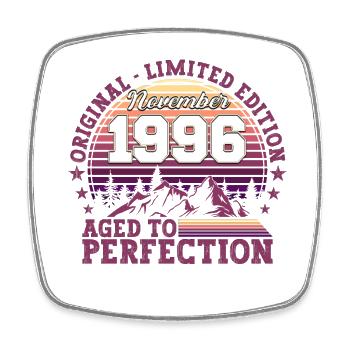 Born 1996 Birthday Gift November - Square fridge magnet - white - Front