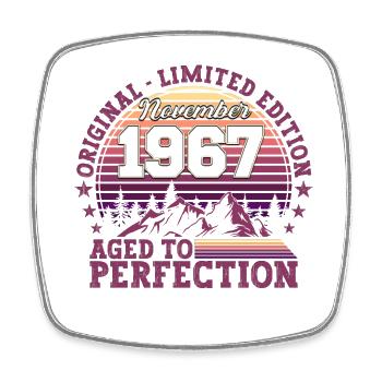 Born 1967 Birthday Gift November - Square fridge magnet - white - Front