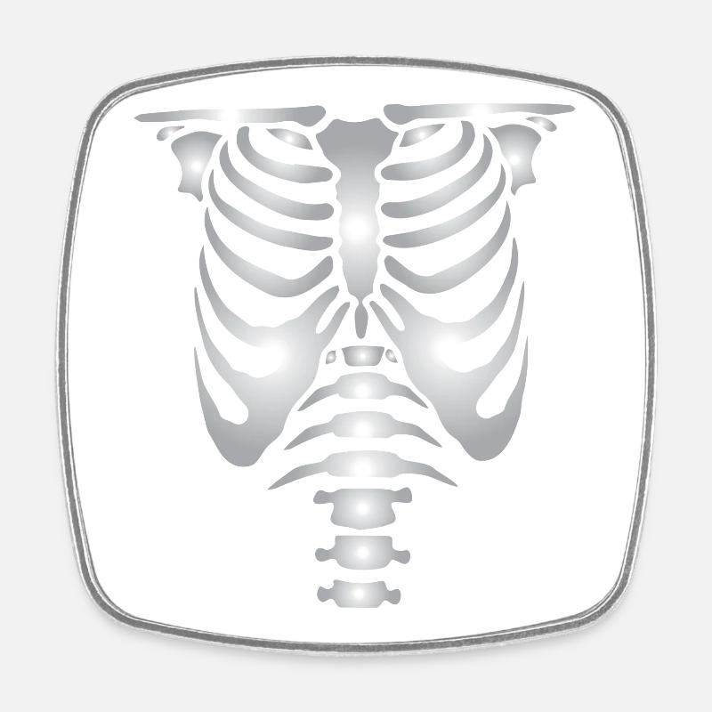 Human skeleton bones torso - Square fridge magnet - white