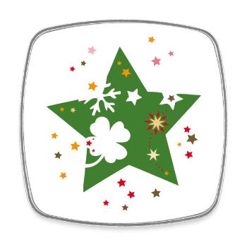Weihnachtsstern - Viereckiger Kühlschrankmagnet - Weiß - Vorne