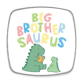 Großer Bruder Saurus Geschwister Herbivore - Viereckiger Kühlschrankmagnet - Weiß - Vorne