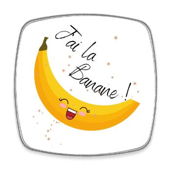 j' ai la banane - Magnet carré - blanc - Devant