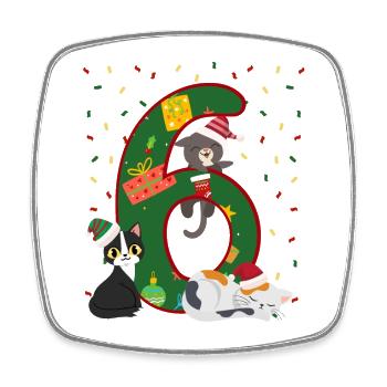 6 ans Enfants cadeau de Noël mignon - Magnet carré - blanc - Devant