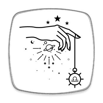 Waage Tierkreis-Astrologie - Viereckiger Kühlschrankmagnet - Weiß - Vorne
