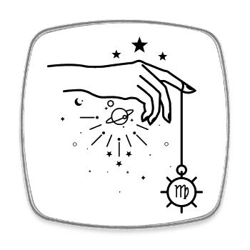 Jungfrau Tierkreis-Astrologie - Viereckiger Kühlschrankmagnet - Weiß - Vorne