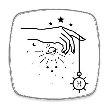 Fische Tierkreis-Astrologie - Viereckiger Kühlschrankmagnet - Weiß - Vorne