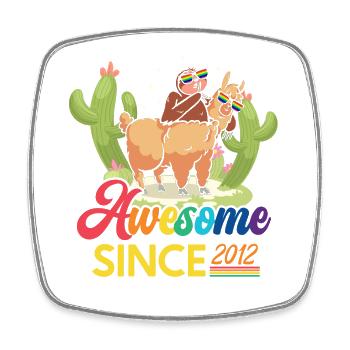 Awesome Seit 2012 Geburtsjahr Schaf Jahrestag - Viereckiger Kühlschrankmagnet - Weiß - Vorne