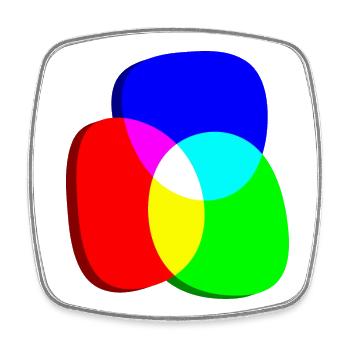 Roues chromatiques RGB excentriques - Magnet carré - blanc - Devant
