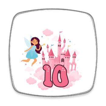 I am already 10 fairy magic castle 10. - Square fridge magnet - white - Front