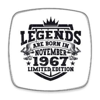 Legend November 1967 55th Birthday Gift Fun - Square fridge magnet - white - Front