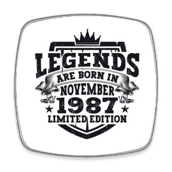 Legende November 1987 35. Geburtstag Geschenk Fun - Viereckiger Kühlschrankmagnet - Weiß - Vorne