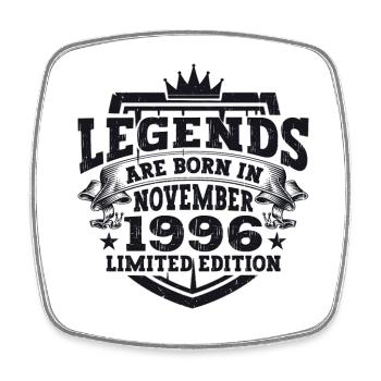 Legend November 1996 26th Birthday Gift Fun - Square fridge magnet - white - Front