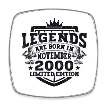 Legend November 2000 22nd Birthday Gift Fun - Square fridge magnet - white - Front