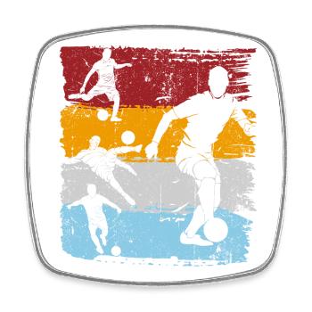 Farbblock-Fußball-Silhouetten - Viereckiger Kühlschrankmagnet - Weiß - Vorne