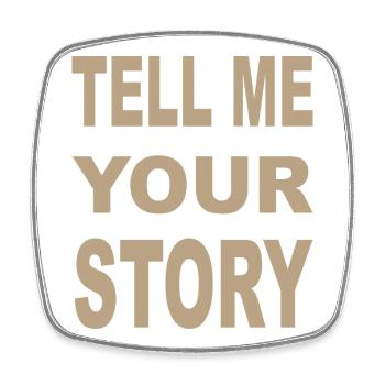 TELL ME YOUR STORY - Viereckiger Kühlschrankmagnet - Weiß - Vorne
