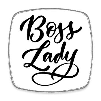 Lady Bos-s - Viereckiger Kühlschrankmagnet - Weiß - Vorne