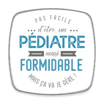 pédiatre formidable - Magnet carré - blanc - Devant