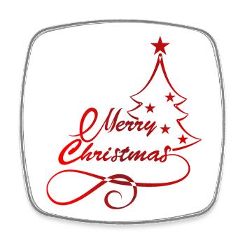 Arbre de Noël festif Silhouette Print - Magnet carré - blanc - Devant