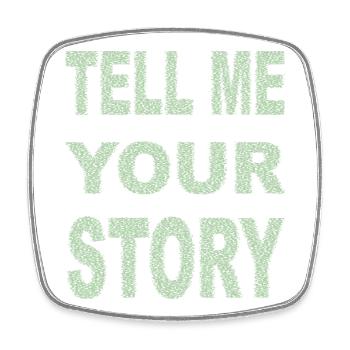 TELL ME YOUR STORY - Viereckiger Kühlschrankmagnet - Weiß - Vorne