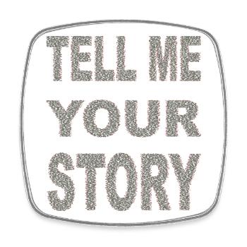 tell me your story - Viereckiger Kühlschrankmagnet - Weiß - Vorne
