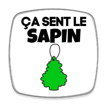 ça sent le sapin - Magnet carré - blanc - Devant