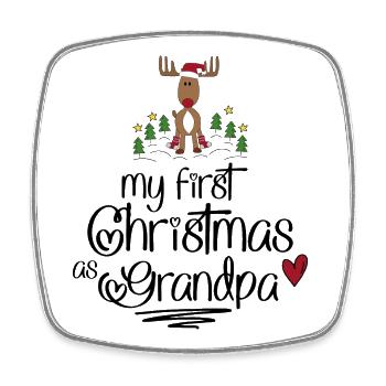 Cadeaux amusants pour grand-père pour Noël - Magnet carré - blanc - Devant